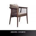 New chinoiserie restaurant violin solid wood accessible luxury dining table and chair tea room design classy armrest for home walnut master chair