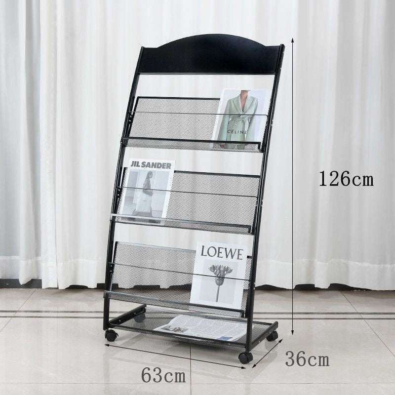 Floor magazine rack, newspaper rack, book rack, display rack, promotional material rack, single page rack, storage rack