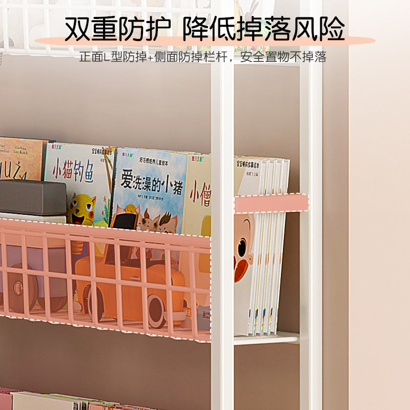 Behind the door shelf wrought iron ultra-thin bookshelf floor-to-ceiling children's simple extremely narrow crack wall wall hanging household storage cabinet