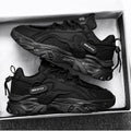 Men's winter breathable 2025 new casual black sneakers mesh thick sole height increasing dad work safety shoes