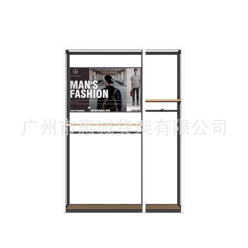 Clothing store display rack men's clothing women's clothing shelf display floor-to-ceiling shoe store shoe rack live broadcast Nakajima wrought iron shelf