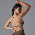 seamless pure color cross back tight high elastic sports intimates yoga clothes running fitness yoga bra for women