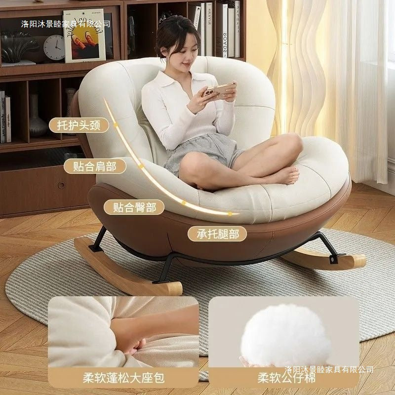 Snail chair medieval style rocking chair lounge chair for home living room lazy sofa chair adult balcony single rest