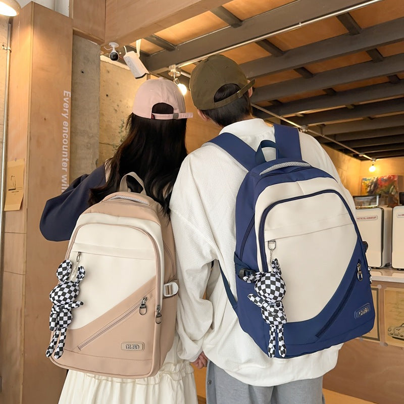 New schoolbag female college student junior high school large-capacity backpack wear-resistant weight-reducing schoolbag travel computer backpack