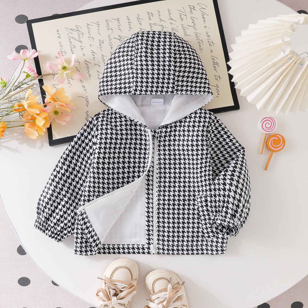 Kids clothing  cross-border new arrivalfashionspring & fallgirllong sleeves zipper hooded outwear children's clothing