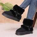 thick sole snow boots for women winternew arrivalfashionexportplus size round toe flats slip-on heattech cotton shoes