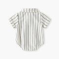Newborn summer clothes - lightweight  newborn baby boy striped british preppy style shirt romper