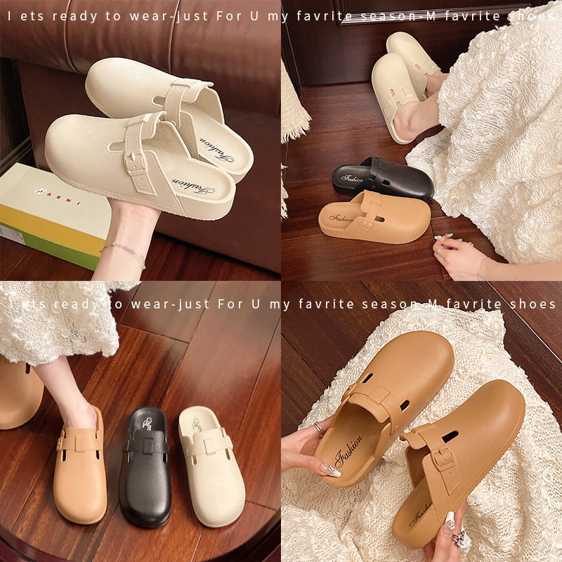 New 2025 boken shoes slippers women's sandals closed-toe half-wrap boken shoes cross-border hot-selling anti-slip slippers wholesale