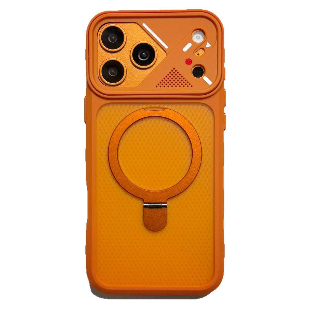 Creative lens ice armor cooling magnetic stand compatible iphone 17 pro phone case apple 16 matte anti-drop