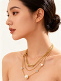 fashion new product pearl heart pendant metal women's multi-layer necklace elegant long necklace jewelry batch