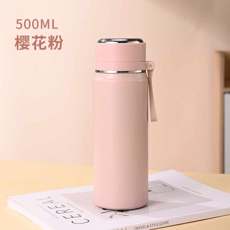 High-style insulated tumbler for women, 304 stainless steel trendy portable water bottle for men, tea infuser cup - wholesale & customization available