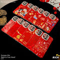 Lucky horse year fortune huawei p80 phone case, honor 500pro nova15 glitter swirl red new year case