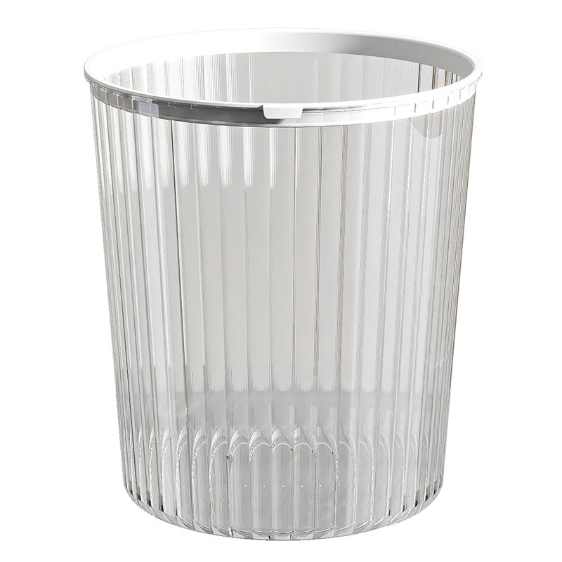 Transparent trash can - large capacity, with pressure ring, for home, living room, modern kitchen, bathroom, bedroom, and office