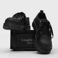 Men's shoes 2026 new arrival carbon black mickey derby shoes niche style original workwear thick sole heightened big toe casual leather shoes
