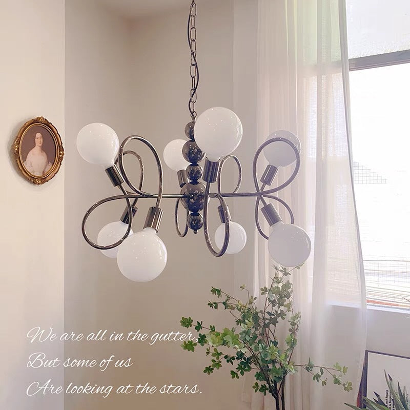 Vintage French Cream Bauhaus Magic Bean Medieval Art Black Chandelier Bedroom Lighting Light Luxury Living Room Main Light