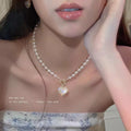 Light luxury love pearl necklace-x905 gold