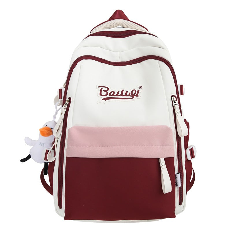 Men's college student backpack, junior high & high school student large capacity lightweight backpack, women's middle school backpack, breathable & weight-reducing backpack