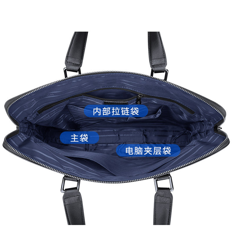 Emperor Paul Men's Briefcase Business Leather Men's Bag Large Capacity Shoulder Crossbody Bag Office Handbag Wholesale