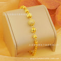 1 piece retro24k gold plated ball bead copper bracelet normcore party gift o point handmade bracelet women's stacking jewelry