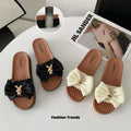 2024 summer new arrival: women's square-toe fashion sandals & slippers - casual, stylish, with bow detail, perfect for outdoor wear
