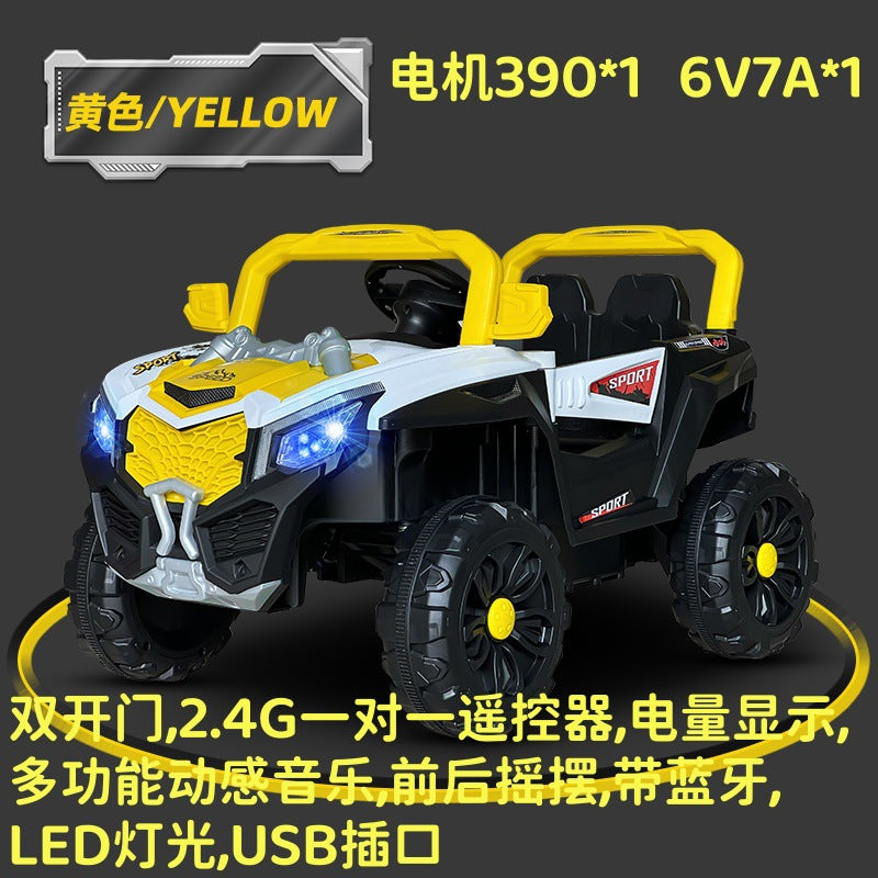 New children's electric vehicle off-road vehicle four-wheel seating double seat children's baby remote control toy off-road vehicle