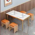 Commercial slate dining table theme restaurant barbecue shop snack shop restaurant ramen solid wood stool slate dining table casual style