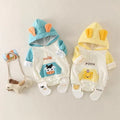 Newborn and infant clothing: spring/autumn super cute outfit set for baby boys and girls - stylish, trendy cartoon hooded romper