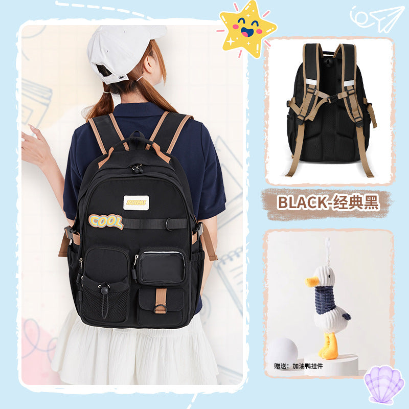 School bag University women's large-capacity dirt-resistant sixth grade spine care small food allowance pain bag backpack high school student travel backpack