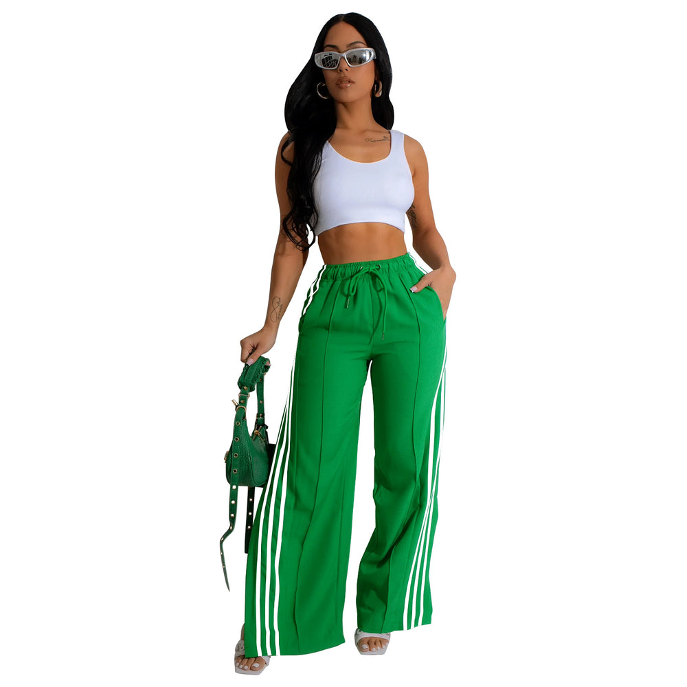 C6960 cross-border   independent station fashion women's single pants solid color sweatpants multi-color
