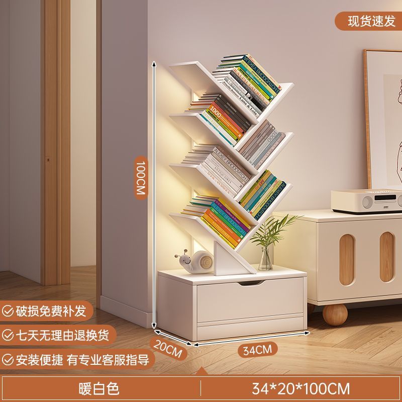 New tree-shaped bookshelf floor stand corner shelf creative kids' living room small bookcase