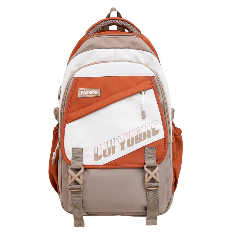 New junior high school schoolbag, college student college style casual simple backpack, fashion trend middle school backpack