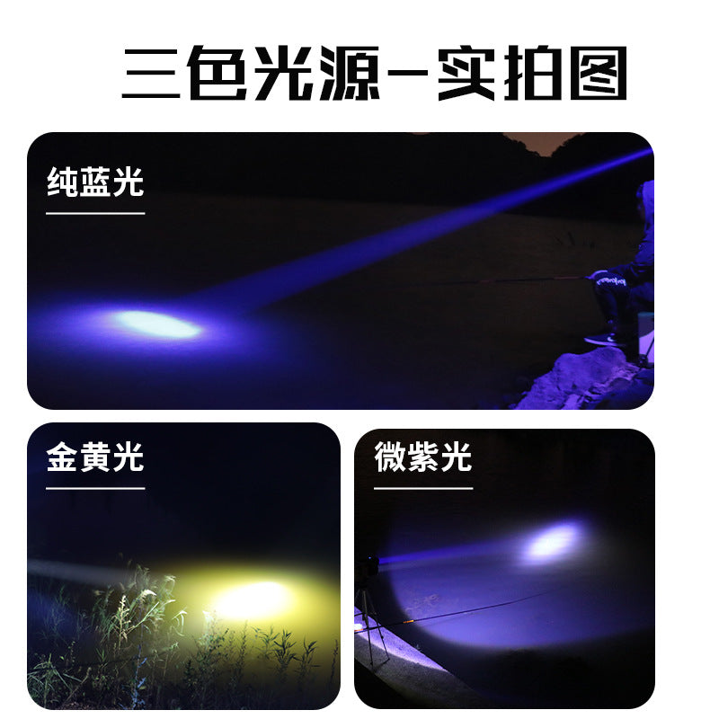 Walson manufacturer DG88 night fishing light three light sources blue super bright strong light fish light xenon wild fishing night light fishing light