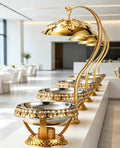 Luxury stainless steel gold buffet warming tray - hotel banquet buffet warmer - in stock
