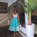 European and american cross-border chic women's fall  new collection: waist-cinching pleated a-line skirt - fashionable and versatile