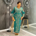 african women's plus size new elegant fashion rhinestone beaded bodycon dress evening gown