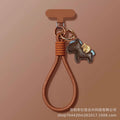 New year's edition pony leather phone lanyard - "get rich quick" wrist strap, bag charm, keychain, anti-lost short lanyard