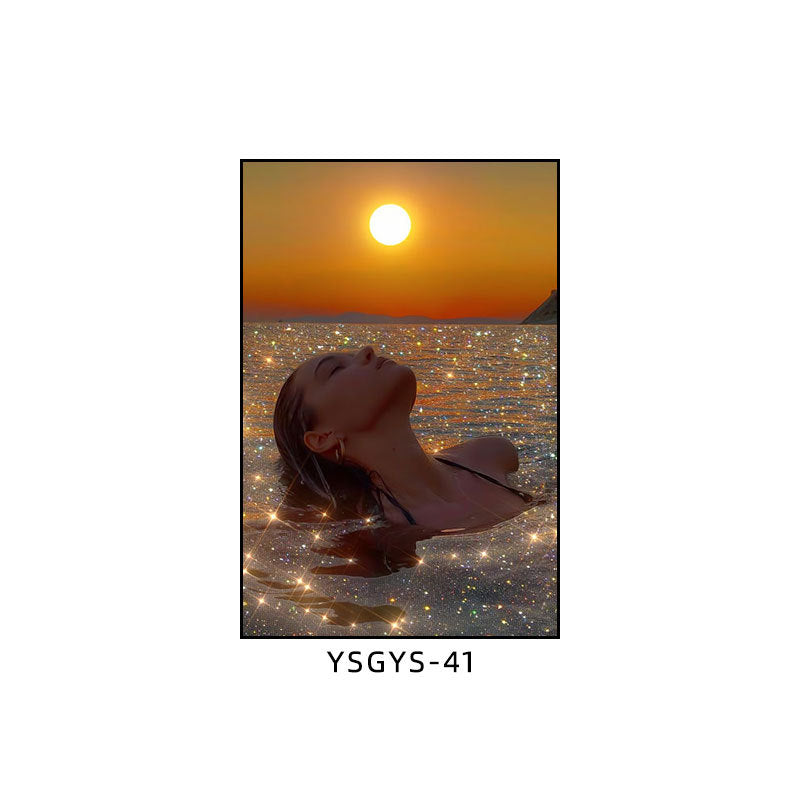 ins wind hanging painting clothing store background wall fashion decorative painting living room advanced sense flash diamond painting bathroom coffee shop