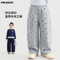 Girls'  autumn new arrival: all-over floral print embroidered straight-leg comfortable casual pants