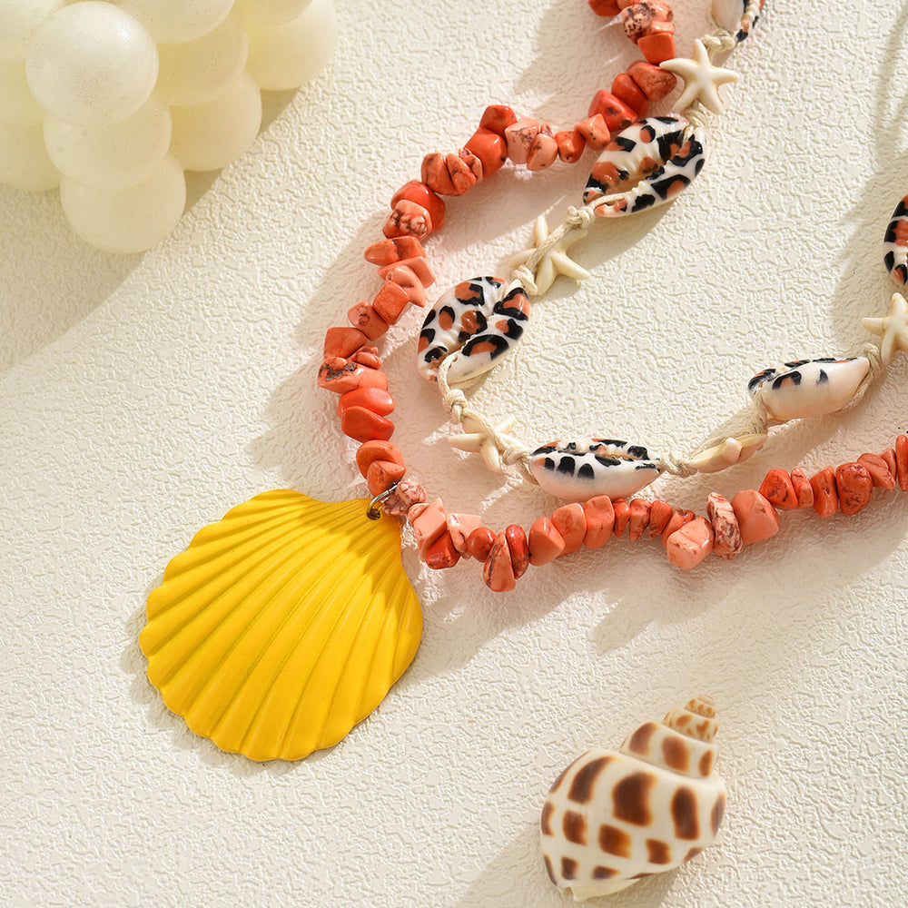 Wholesale seashell necklaces: european and american ocean-inspired jewelry, unique designs, high-end, light luxury pendant accessories, women's chokers