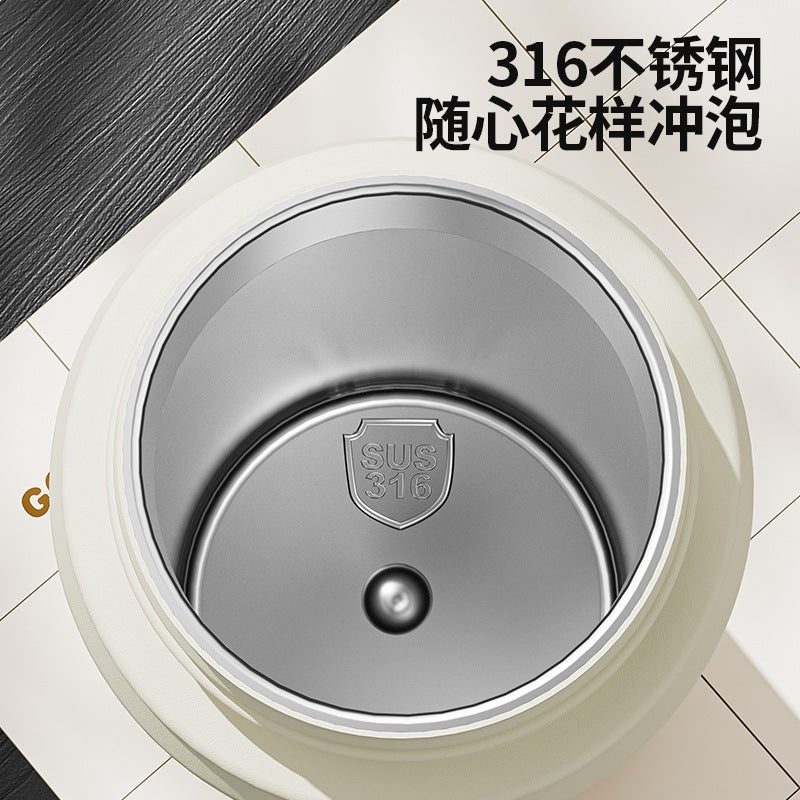 Business men's thermos cup 316 stainless steel high-value double drinking mouth car portable water cup high-end travel cup