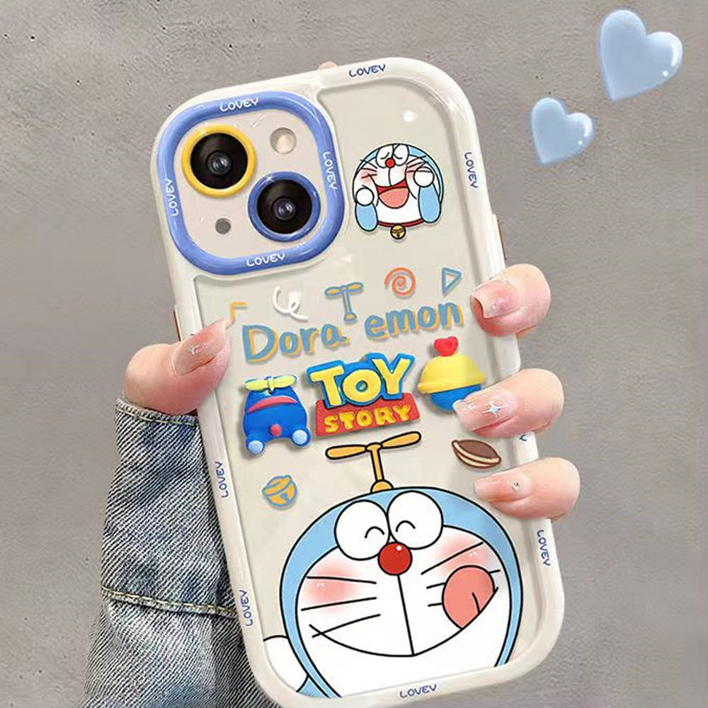 Cream shell suitable for apple 15pro frog flower mobile phone case iphonex cartoon jingle cat pendant protective cover
