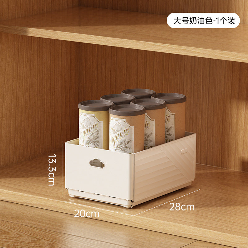 Retractable storage box Living room Kitchen cabinet Seasoning storage box Drawer Folding rectangular snack desktop storage basket