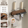 Kitchen knife rack - no drilling required, vertical design for easy access, multiple knife slots, space-saving countertop organizer, wall-mounted knife holder