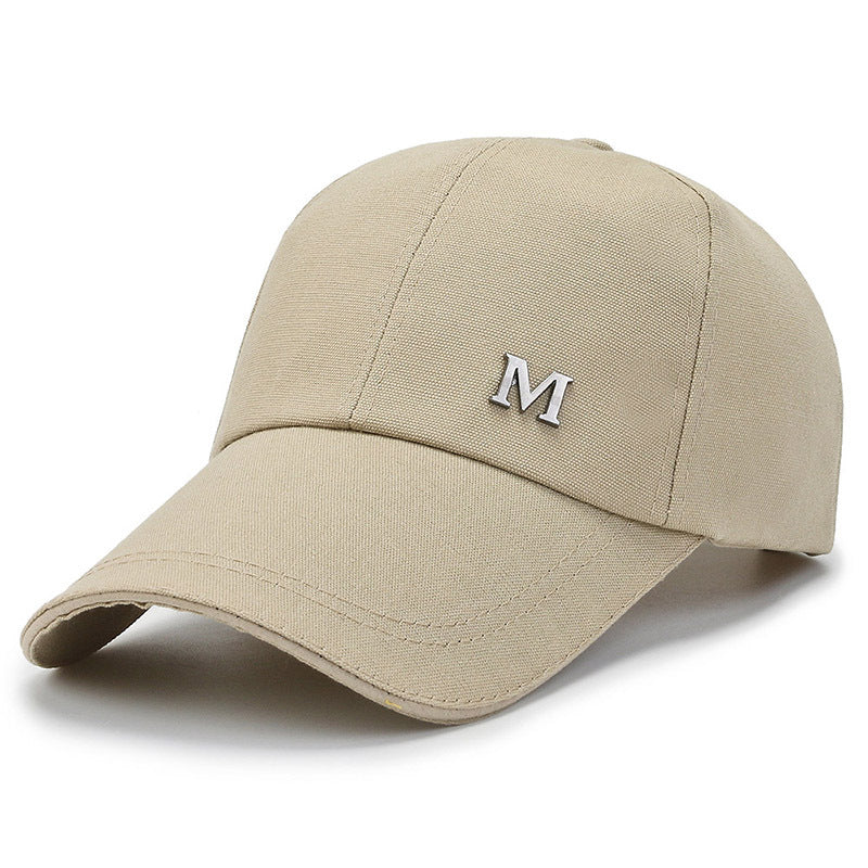 Canvas Baseball Cap Men's Extended Brim M Iron Standard Hat Sandwich Shade Sun Protection Cap Outdoor Fishing Cap Women