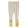 Girls' outfit set -  autumn/winter collection: stylish heart-hooded sweater (yellow top) & bow-tie leggings two-piece set