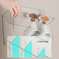 Kitchen cabinet door organizer, wall-mounted, no-drill, cabinet interior cling wrap holder, bathroom storage rack