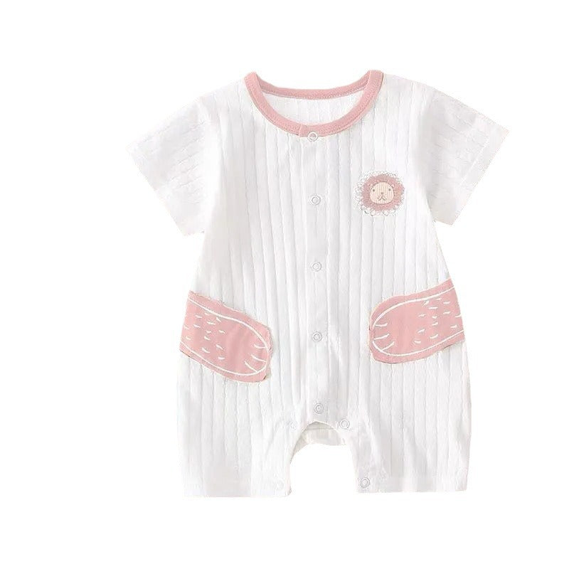 Newborn infant summer lightweight unisex baby cute comfortable short-sleeve romper jumpsuit outfit