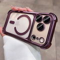 Suitable for iphone17pro mobile phone case high quality frosted four-corner magnetic airbag all-inclusive anti-fall apple 16/15