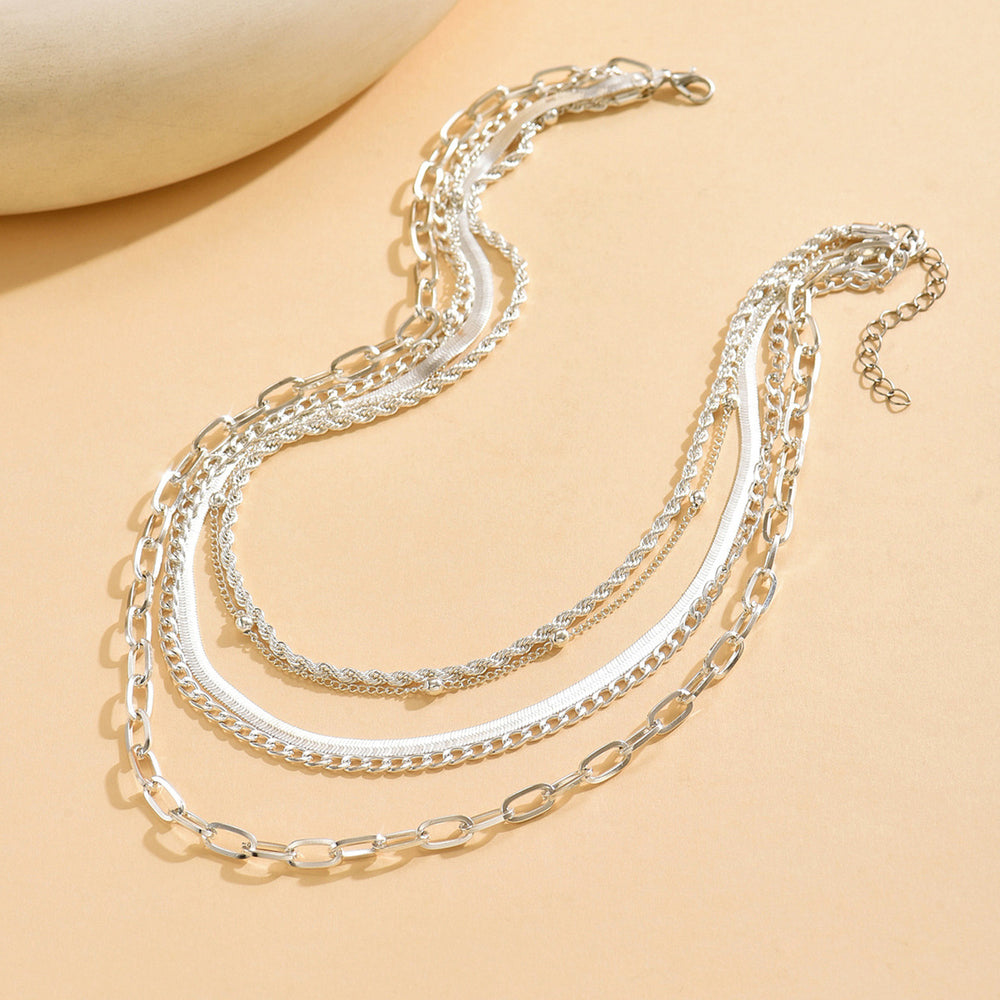 Multi-layered hip-hop necklaces wholesale, cross-border hot-selling, personalized metal punk style, high-end unisex jewelry