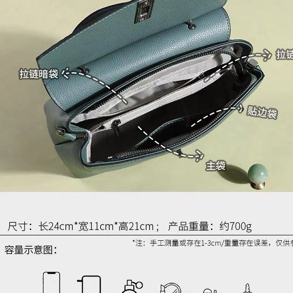 Genuine leather women's commuter bag - 2024 autumn/winter new arrival - versatile and stylish handbag, shoulder bag, and crossbody bag